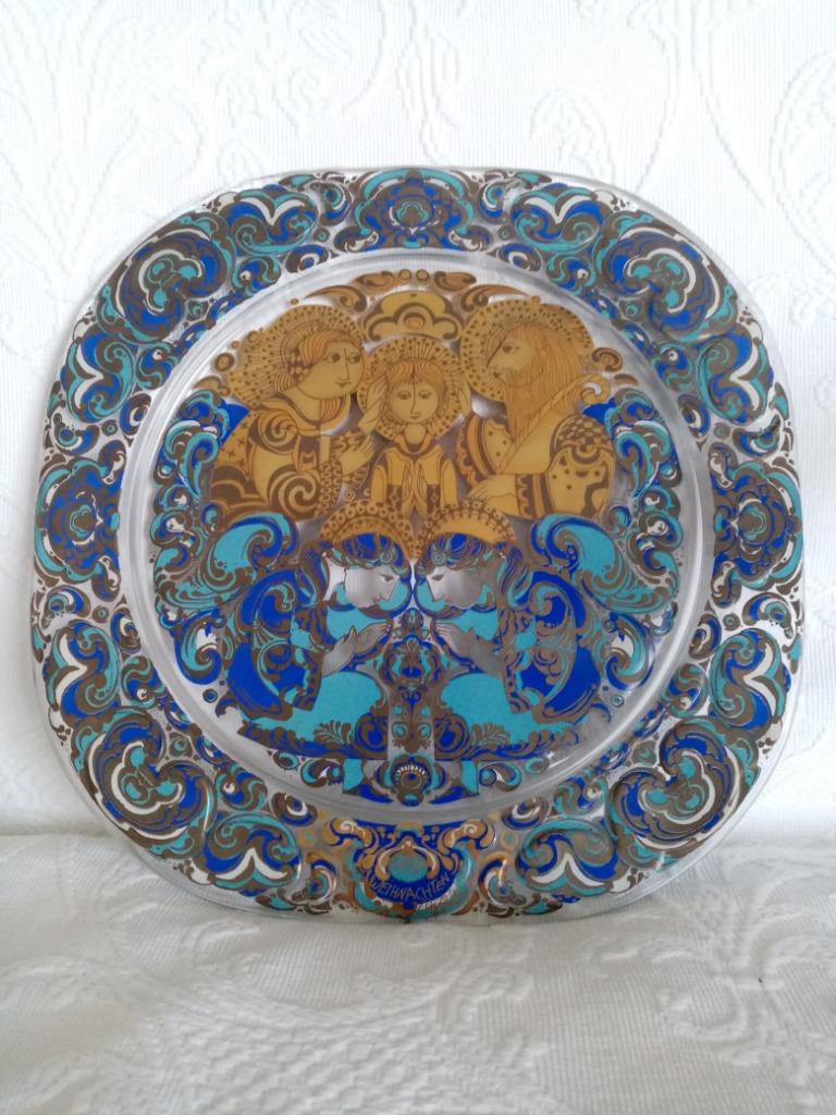 Plaque murale verre Rosental Studio line Bjorn Wiinblad 1979, Enlèvement ou Envoi