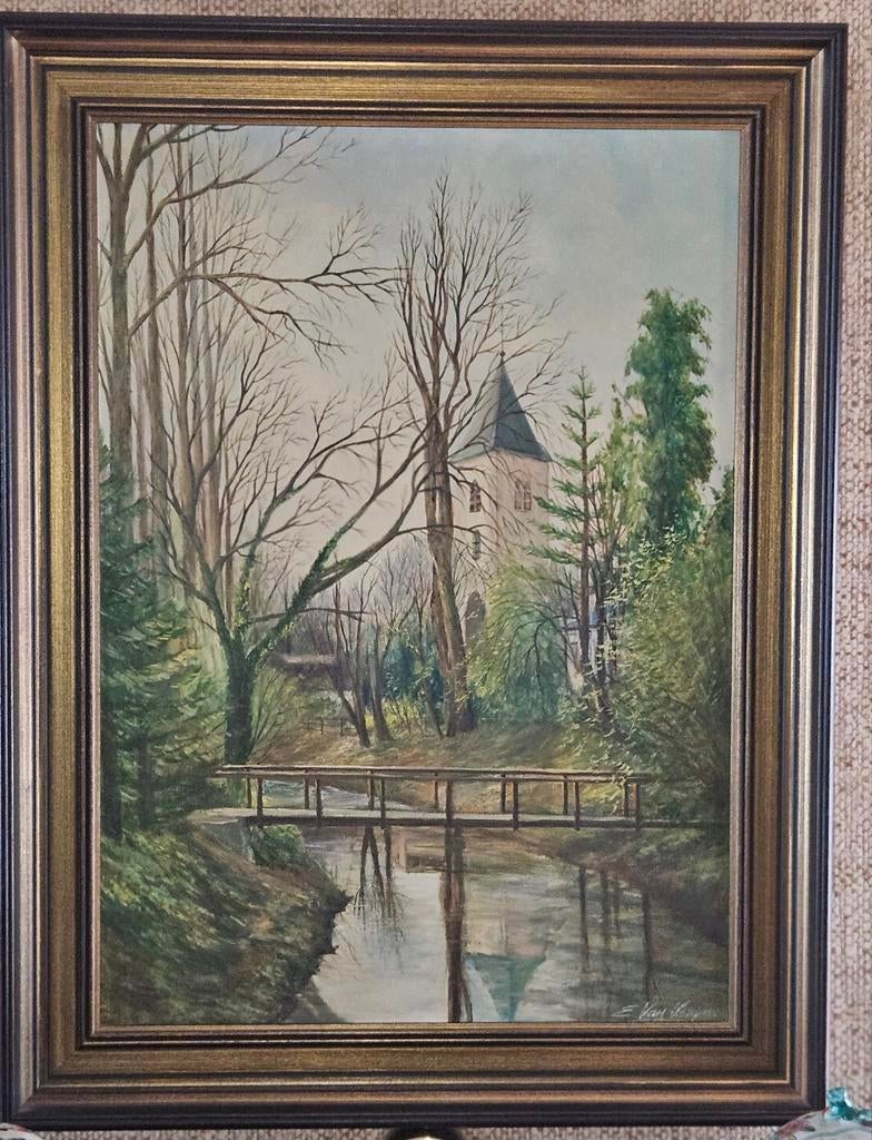 Schilderij oude kerktoren Eke, Ophalen
