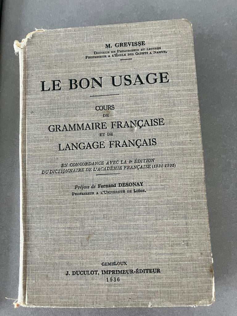 Le bon usage de M. Grevisse, Livres, Grevisse, Enlèvement, Utilisé, Français