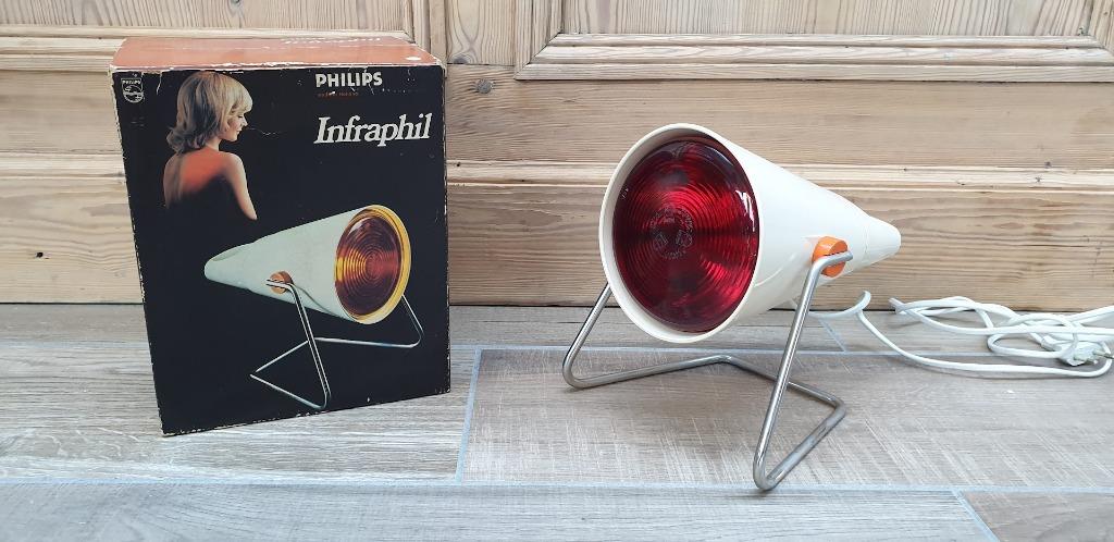 Lampe à infrarouge Philips Infraphil HP3609 - années '70, Antiquités & Art, Enlèvement ou Envoi