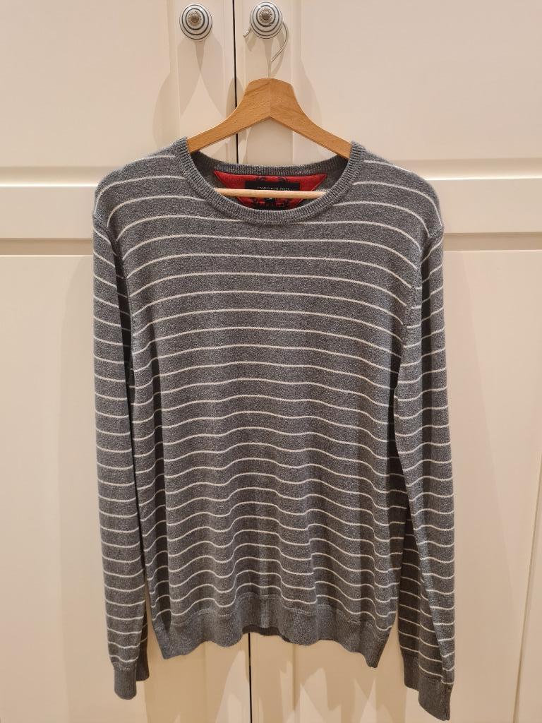 Pull Tommy Hilfiger gris M, Maat 48/50 (M), Tommy Hilfiger, Ophalen of Verzenden, Zo goed als nieuw