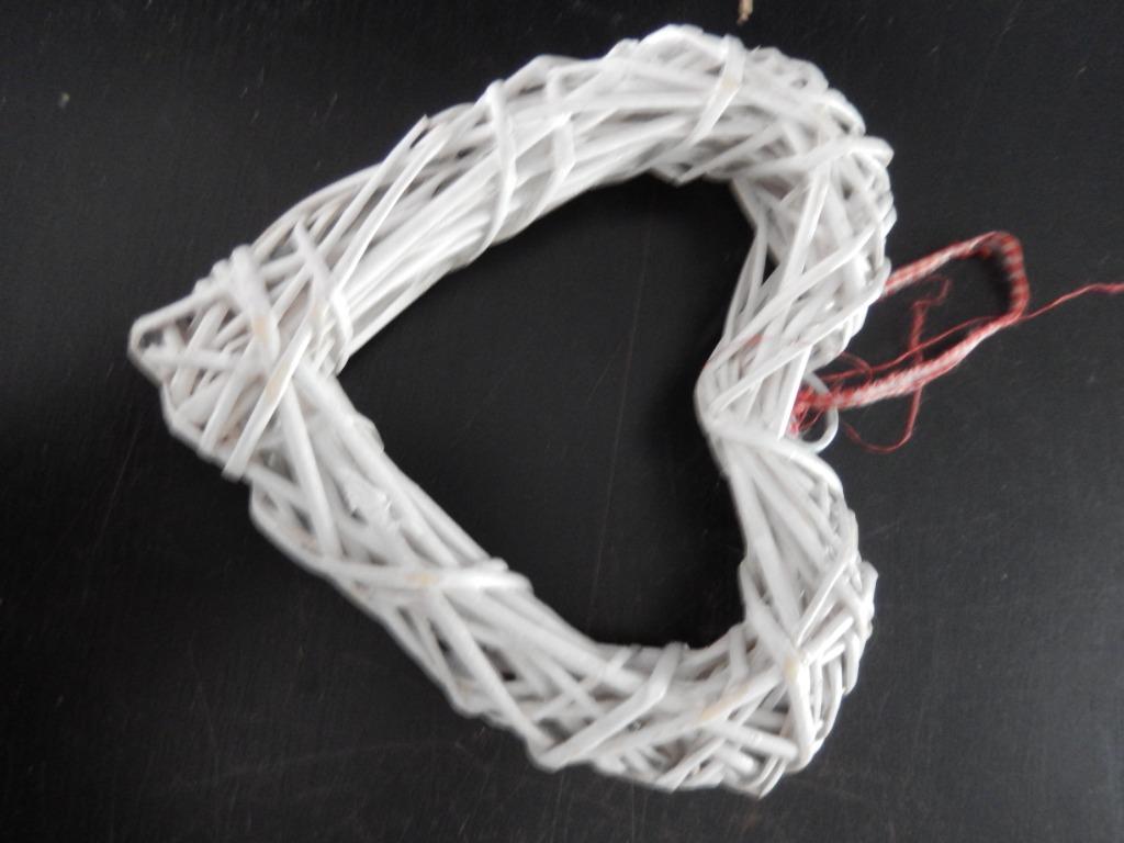 Wit rieten hart 18/18 cm, Ophalen, Zo goed als nieuw
