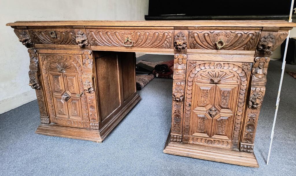 Antieke Mechelse Partnerdesk, Schrijftafel, Ophalen