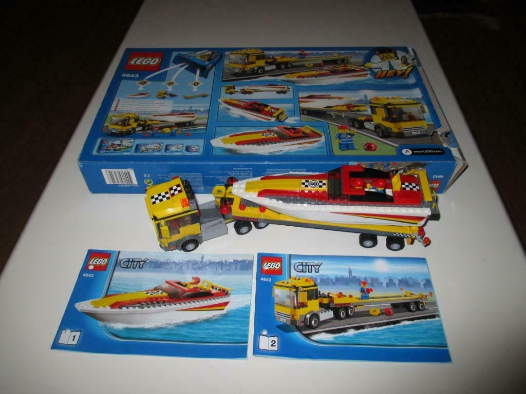 Lego City Powerboot Transporter nr. 4643, Ophalen of Verzenden, Zo goed als nieuw, Complete set, Lego
