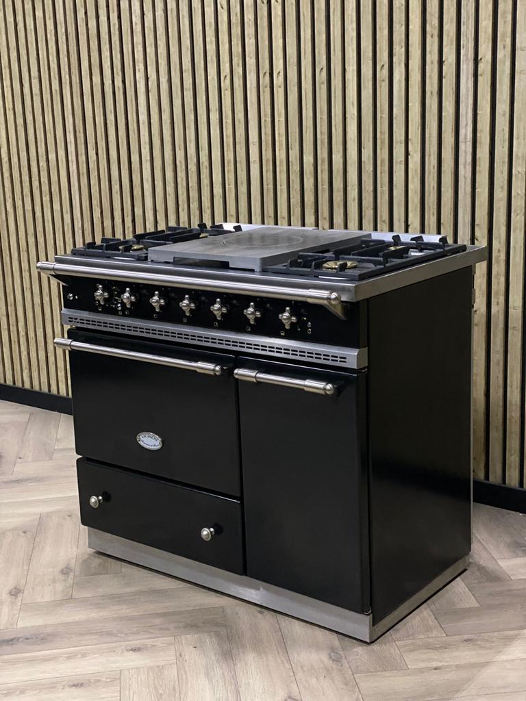 Luxe Lacanche Fornuis zwart NIEUWSTAAT + Hete Lucht, Grill, Ophalen of Verzenden, Zo goed als nieuw, 90 tot 95 cm