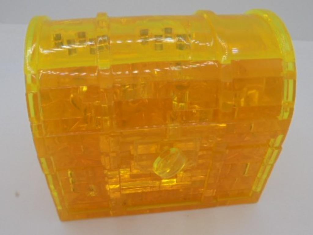 PUZZEL SCHATKIST GEEL 3D, Verzenden, Minder dan 500 stukjes, Gebruikt, Rubik's of 3D-puzzel