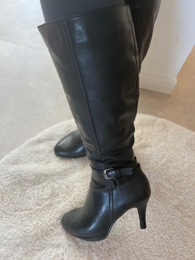 Botte noir à talons pour femme : Taille 37, Enlèvement, Comme neuf, Noir