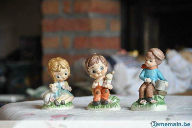 3 statuettes en biscuit enfantine, Antiquités & Art, Enlèvement ou Envoi