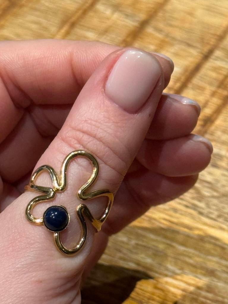 Nieuwe verstelbare RVS ring, Bijoux, Sacs & Beauté, Bagues, Neuf, Enlèvement ou Envoi, Fer ou Acier, Bleu