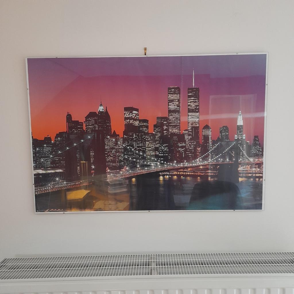 SCHILDERIJEN ( print MET DE TWIN TOWERS ), Huis en Inrichting, Ophalen, Zo goed als nieuw, 50 tot 75 cm, Print
