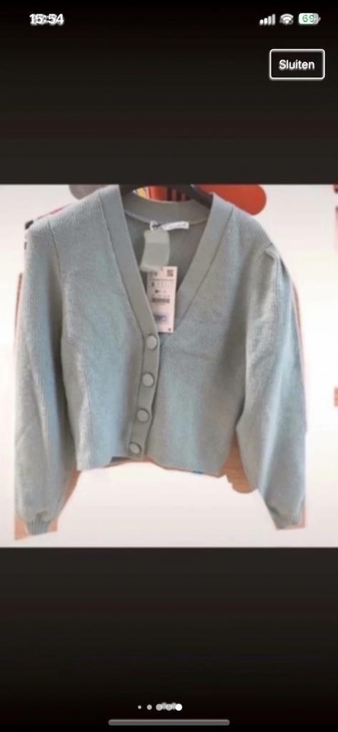 Pull court Zara, Neuf, Vert, Envoi, Zara