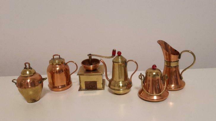 miniatuur koperen huisgerief, Antiek en Kunst, Antiek | Brons en Koper, Ophalen of Verzenden
