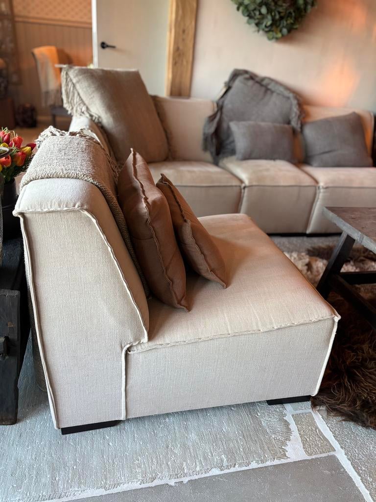 GOMMAIRE - Canapé Ferre, beige. Très beau salon., 75 à 100 cm, Quatre personnes ou plus, Modern landelijk, Comme neuf