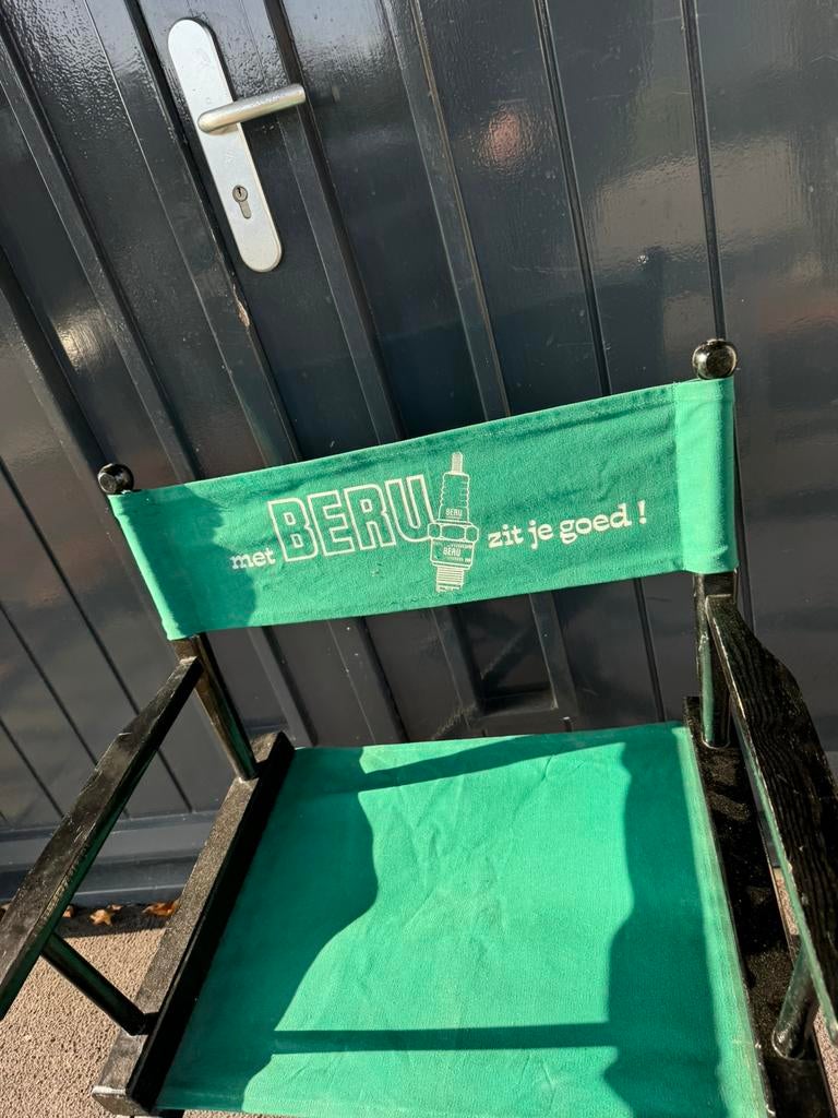 Beru bougies oude reclame stoel, Ophalen of Verzenden, Gebruikt, Gebruiksvoorwerp