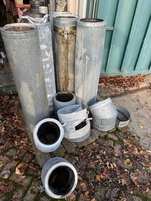 2110. Kachelbuis ijzer buiten, rvs binnen, Ophalen, Gebruikt