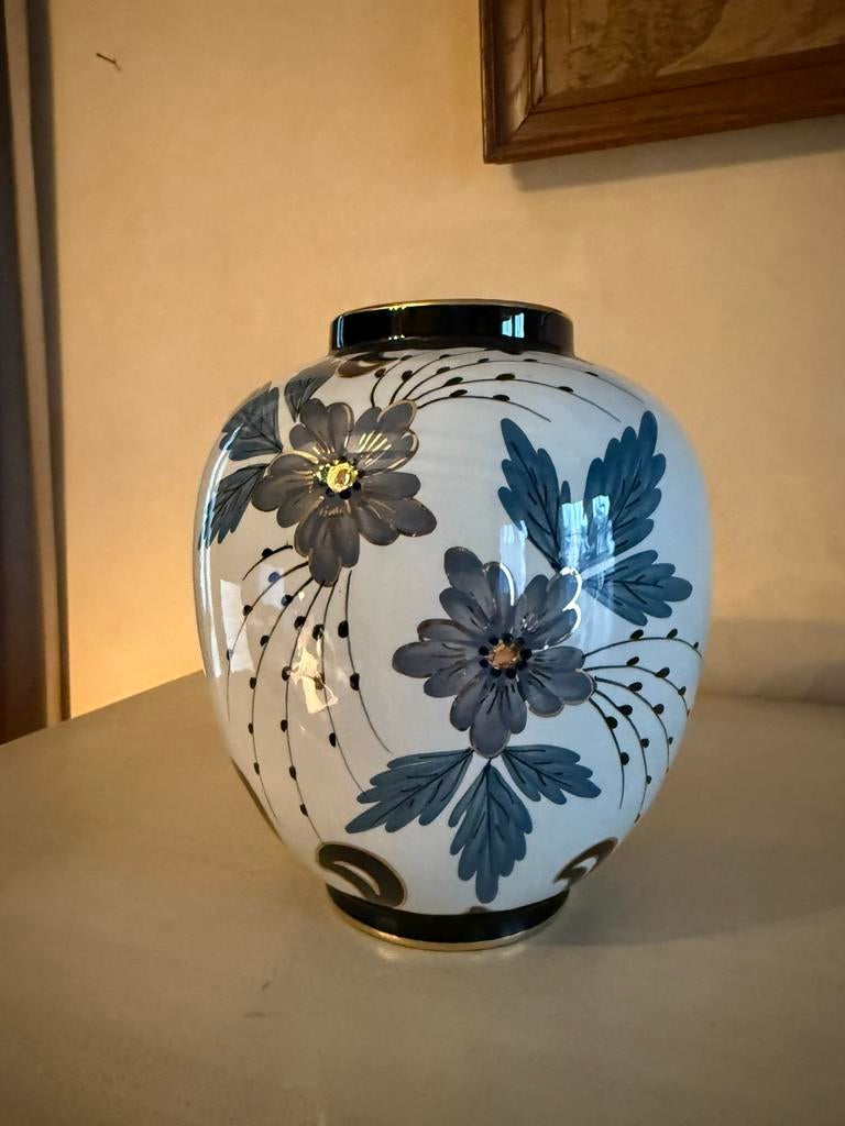 Magnifique vase Flora peint à la main, Enlèvement