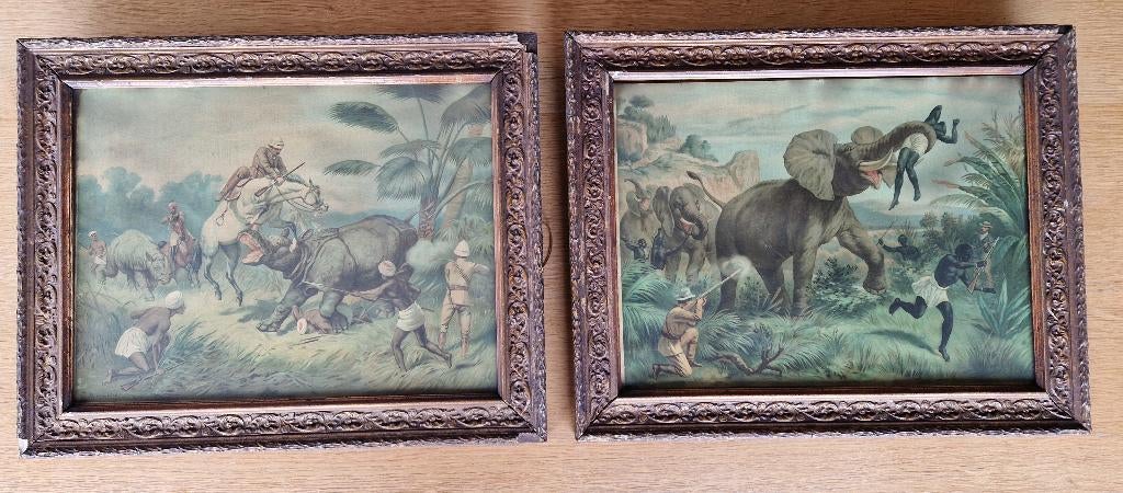 vintage afrikaanse afbeedlingen in kader, Ophalen