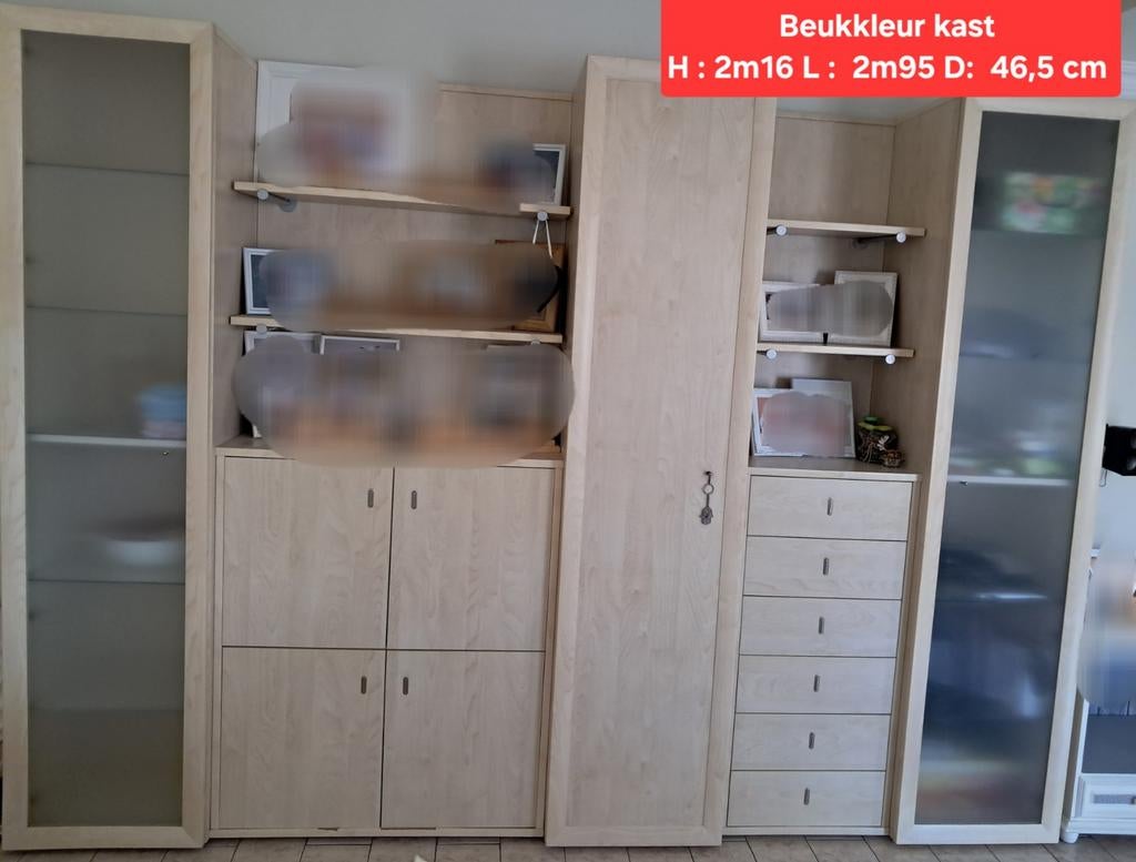Wandkast lichte beukkleur, Ophalen