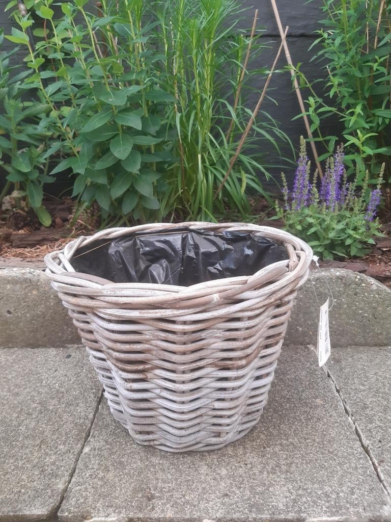 Nieuwe rieten bloempot : Hoogte 20 cm 🪴, Tuin en Terras, Ophalen of Verzenden, Nieuw