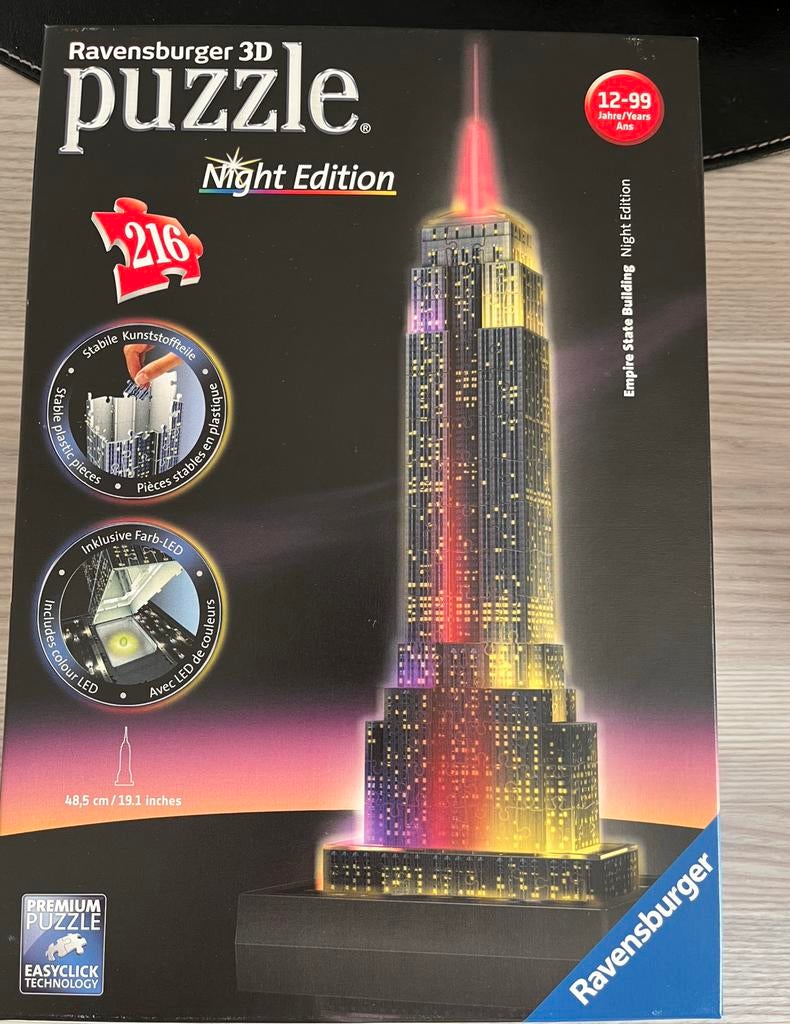 Empire statebuilding NYC night | 3D puzzel, Hobby en Vrije tijd, Denksport en Puzzels, Zo goed als nieuw, Rubik's of 3D-puzzel