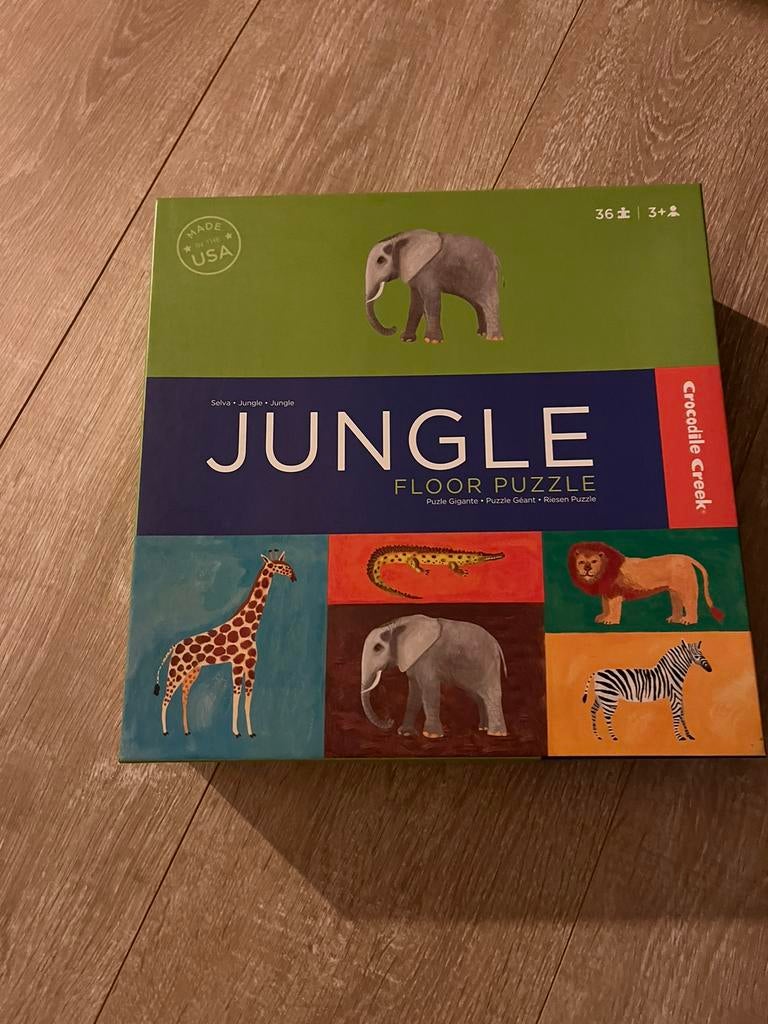 Puzzel (vloerpuzzel) jungle olifant giraf leeuw zebra 3+, 36, Ophalen, Zo goed als nieuw