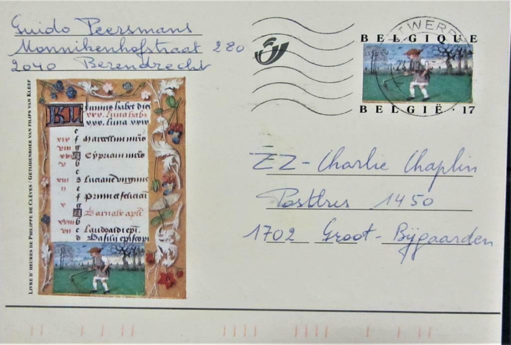 GELE BRIEFKAART- JUNI, Ophalen of Verzenden, Gelopen, Ambachten of Beroep