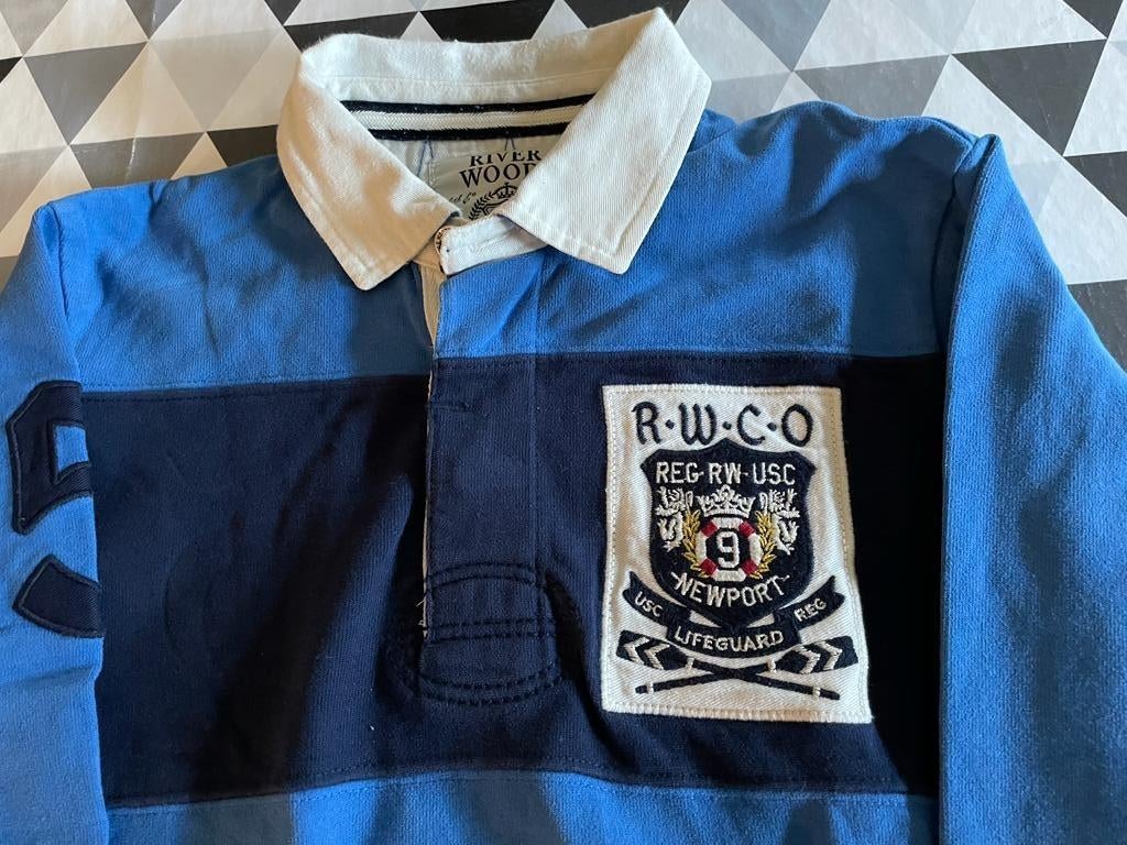 Mooie blauwe polo Riverwoods maat 140, Ophalen of Verzenden, Zo goed als nieuw