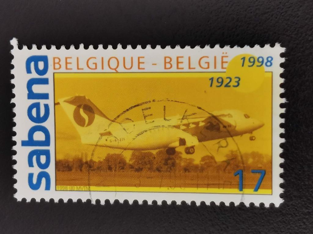 Belgie 1998 - 75 jaar Sabena - vliegtuig Avro RJ 85, Postzegels en Munten, Ophalen of Verzenden, Gestempeld, Luchtvaart