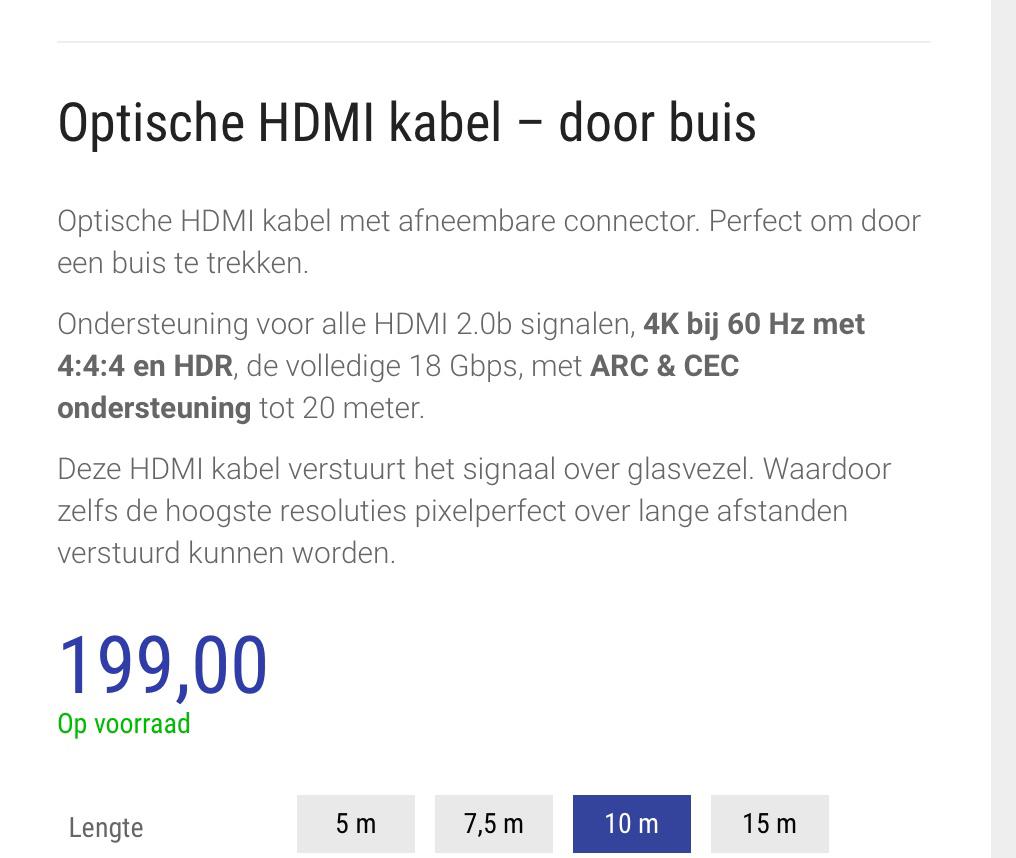 Optische HDMI kabel van 10meter nieuw, Tickets en Kaartjes