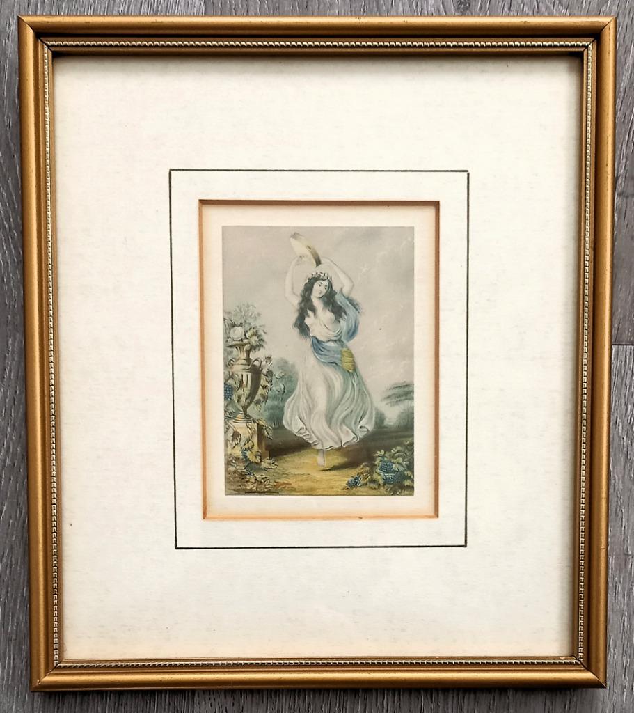 Le Blond print The Tambourine Girl c. 1850s, Antiek en Kunst, Kunst | Etsen en Gravures, Ophalen of Verzenden