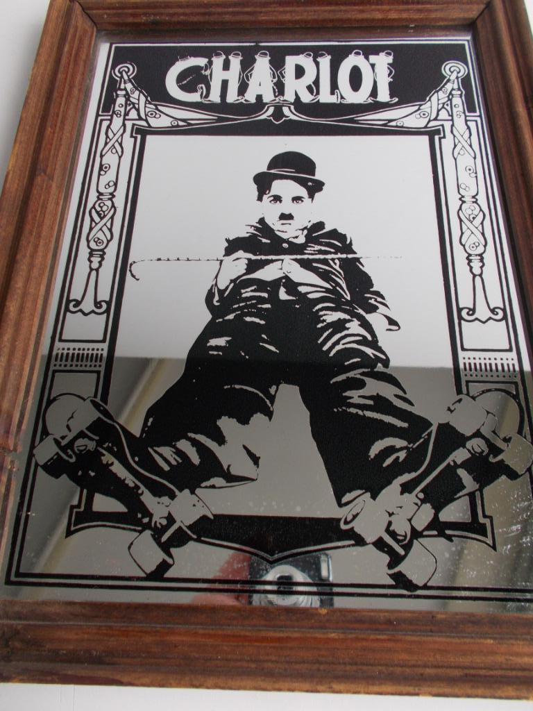 vintage Charlie Chaplin spiegel, Antiquités & Art, Enlèvement ou Envoi