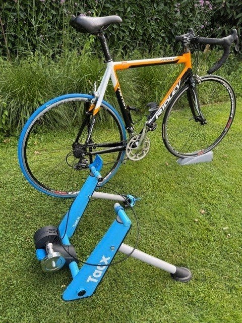 Vélo Ridley Triton pour homme + entraîneur TACX, Autres marques, Frein sur jante, Enlèvement, Autres matériaux