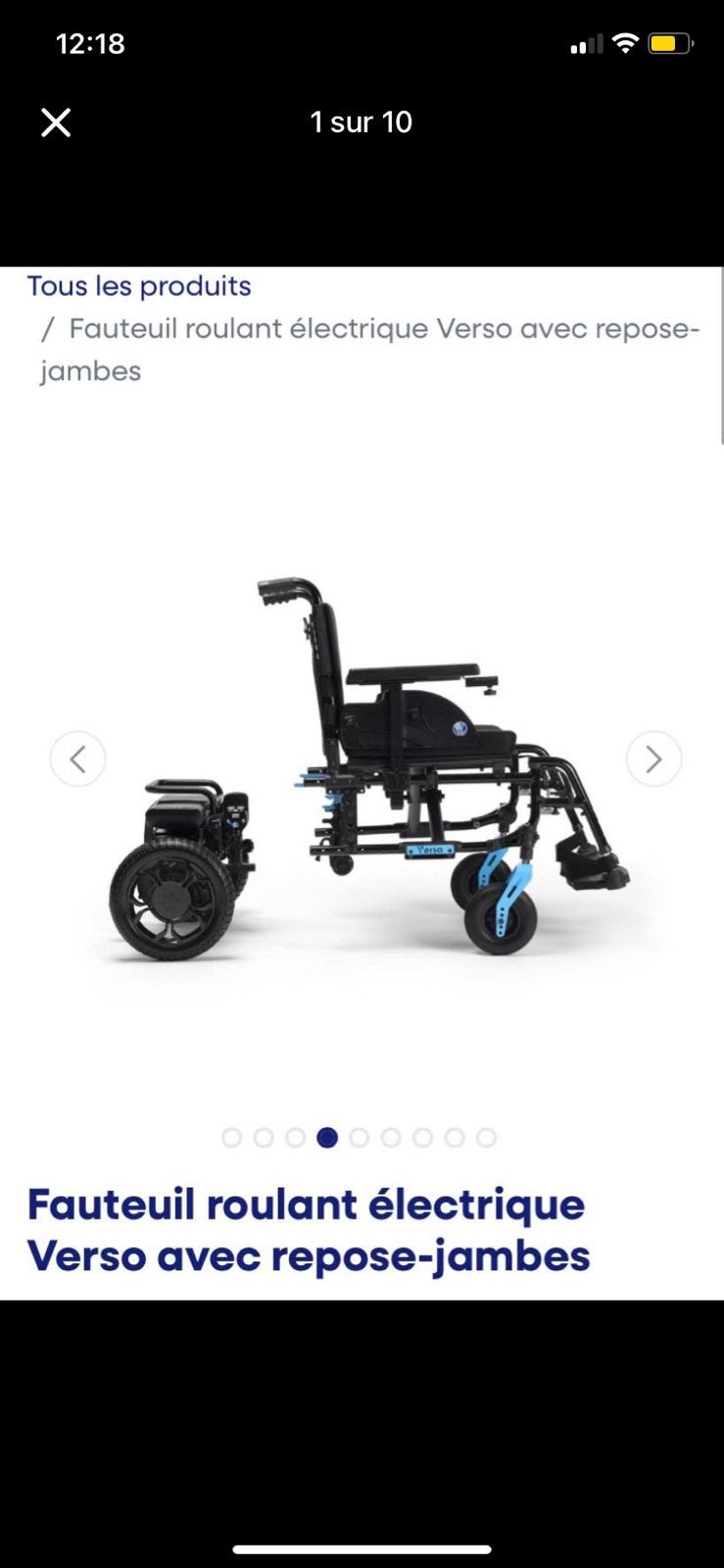 Fauteuil roulant électrique Verso, Enlèvement, Comme neuf, Fauteuil roulant électrique