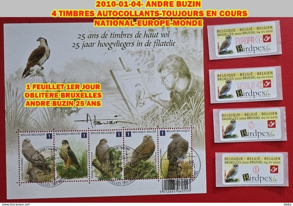 2010-01-04- ANDRE BUZIN, Timbres & Monnaies, Timbres | Europe | Belgique, Envoi, Europe