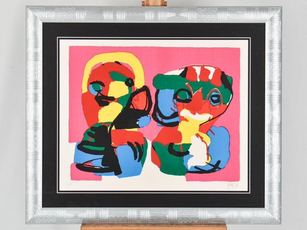 Karel Appel (1921-2006) - Two Faces, Antiek en Kunst, Kunst | Litho's en Zeefdrukken, Ophalen