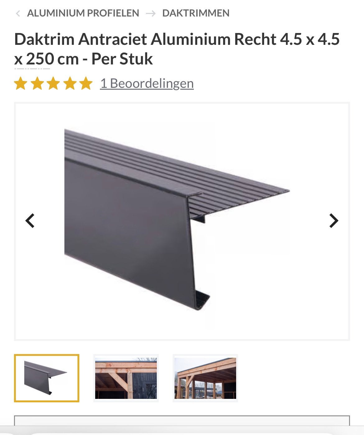 Nieuw: Daktrim antraciet, 5 stuks 2,5m en 2 buitenhoeken, Doe-het-zelf en Bouw, Dakpannen en Dakbedekking, Ophalen, Nieuw
