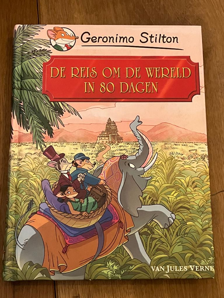Geronimo Stilton - De reis om de wereld in 80 dagen, Ophalen of Verzenden, Zo goed als nieuw, Geronimo Stilton, Fictie algemeen