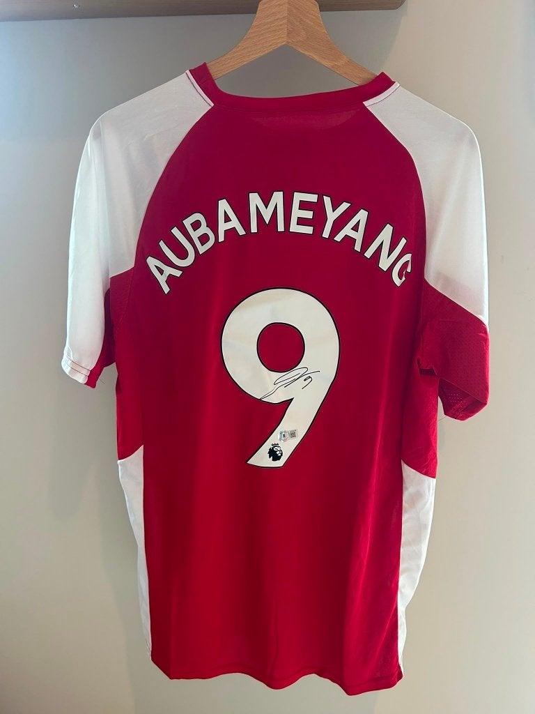 Gesigneerd Aubameyang Arsenal Shirt - Beckett COA, Enlèvement ou Envoi, Neuf, Maillot