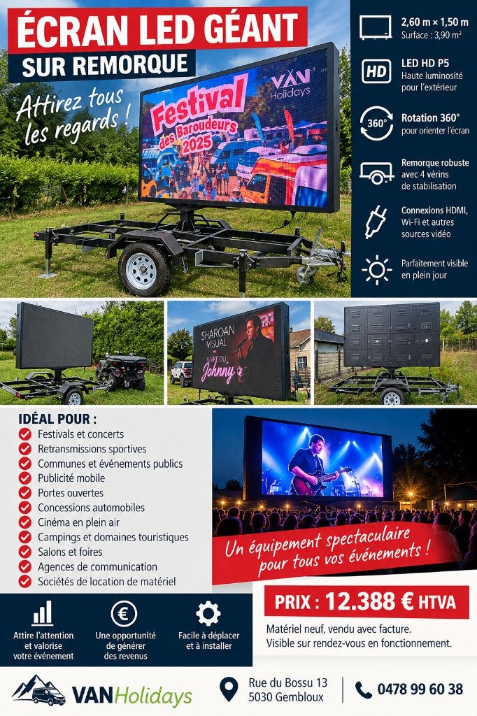 Gigantisch mobiel LED-scherm - een echte blikvanger!, Ophalen, Nieuw, HDMI