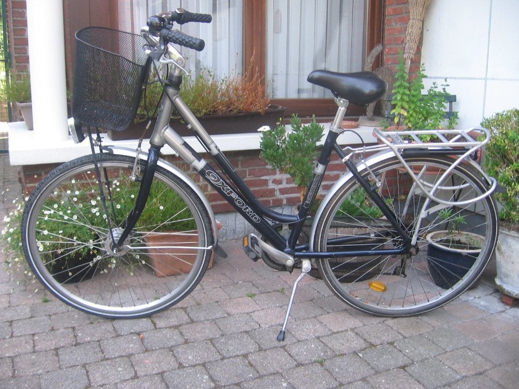 28 inch oxford damesfiets met 6 versnellingen + mandje, Gebruikt, Velgrem, Versnellingen, 50 tot 53 cm