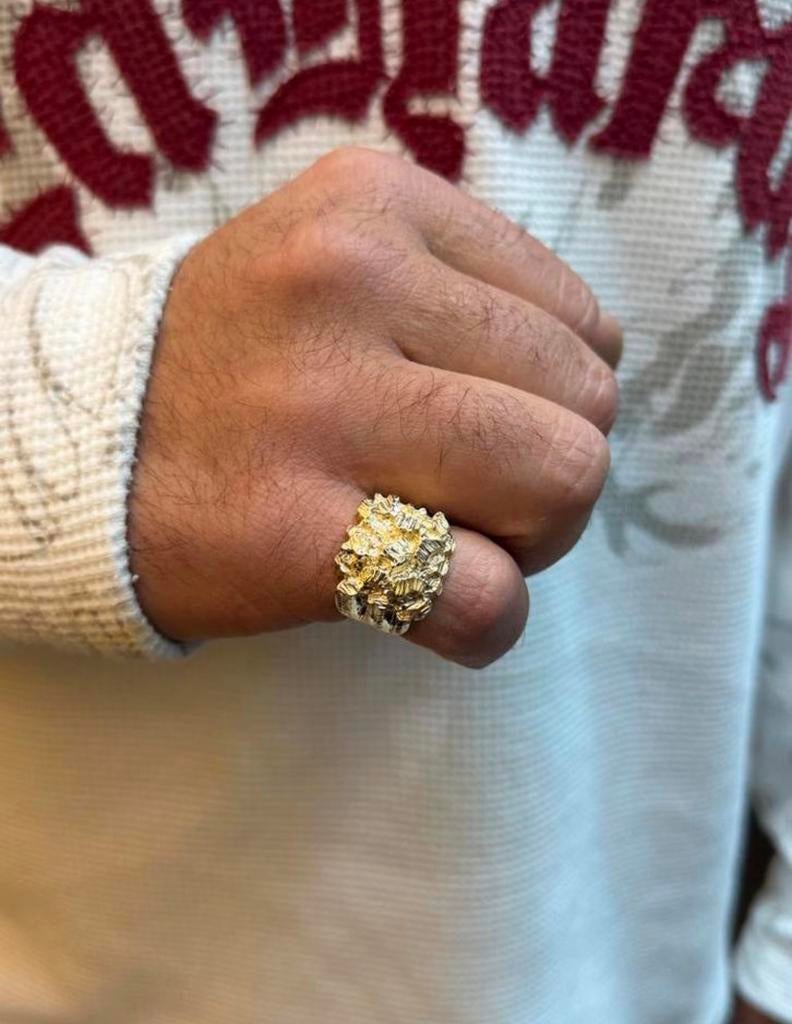 14KT Goud - 11.93 Gram - Ring - Piet Piet - Herenring, Bijoux, Sacs & Beauté, Bagues, Enlèvement, Neuf, Jaune, Or