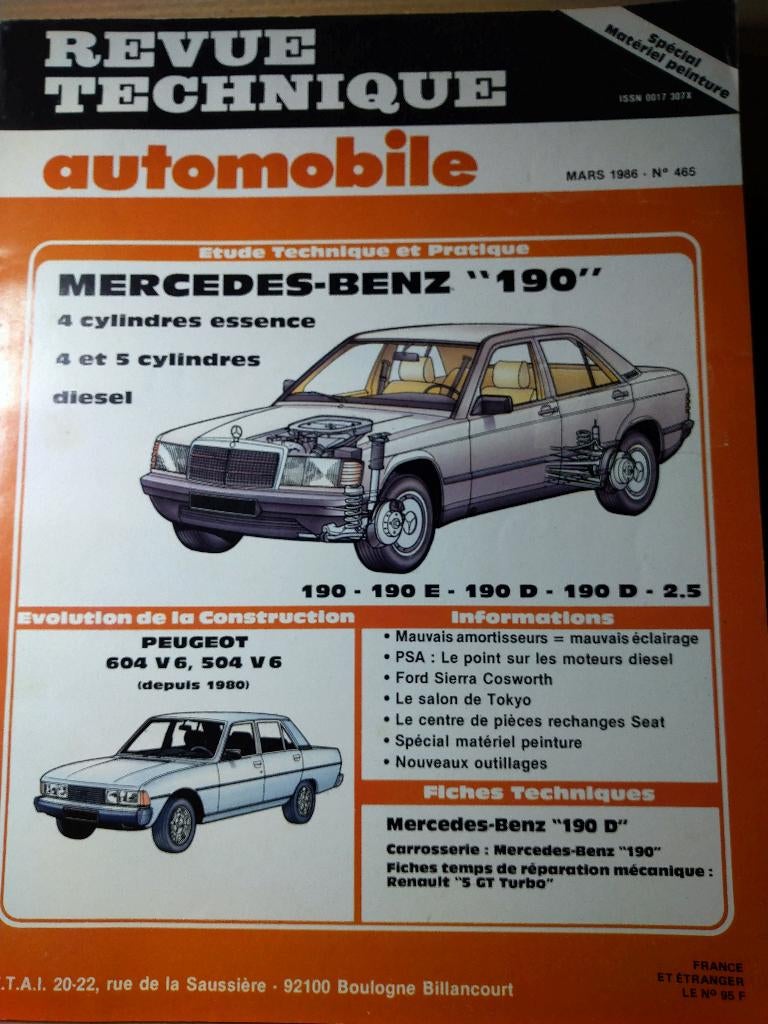 RTA 465 - Mercedes 190 - mars 1986, Enlèvement ou Envoi