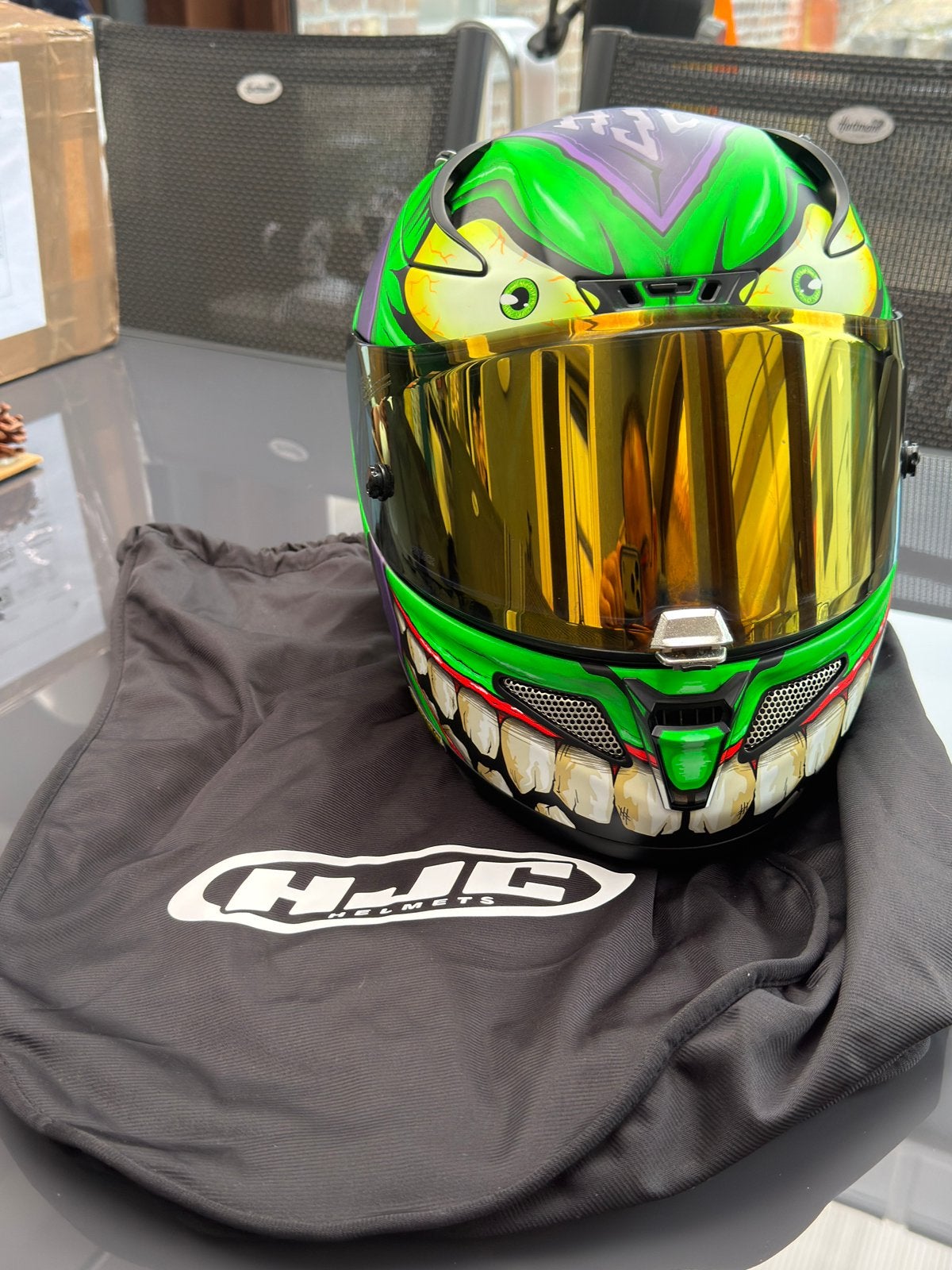 HJC rpha-11 Marvel green goblin helm Medium, Motos, Enlèvement ou Envoi, HJC, Casque intégral, Neuf, sans ticket