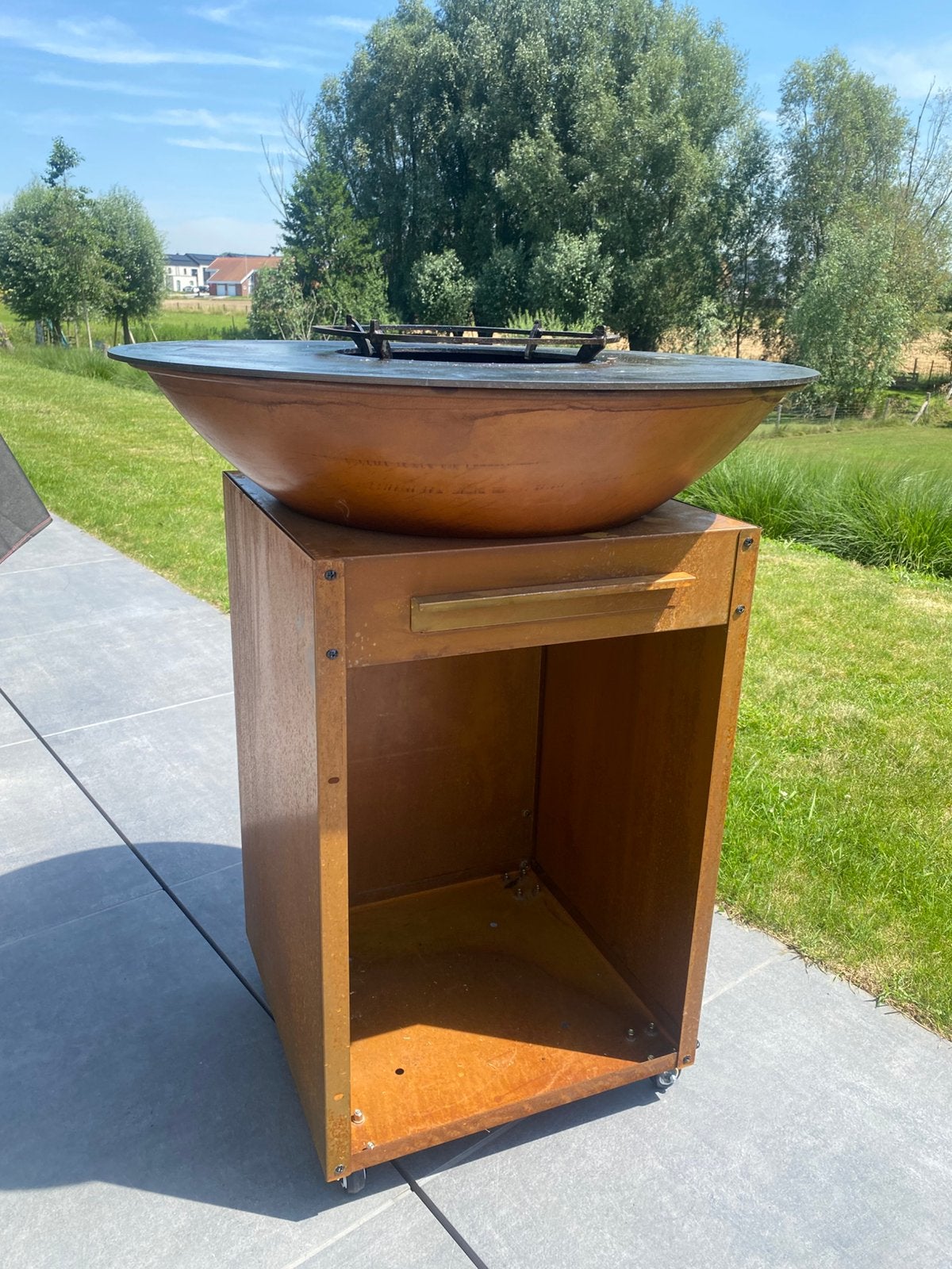 BASTE Stand 80 vuurschaal bbq - Cortenstaal - 1x gebruikt, Enlèvement, Comme neuf