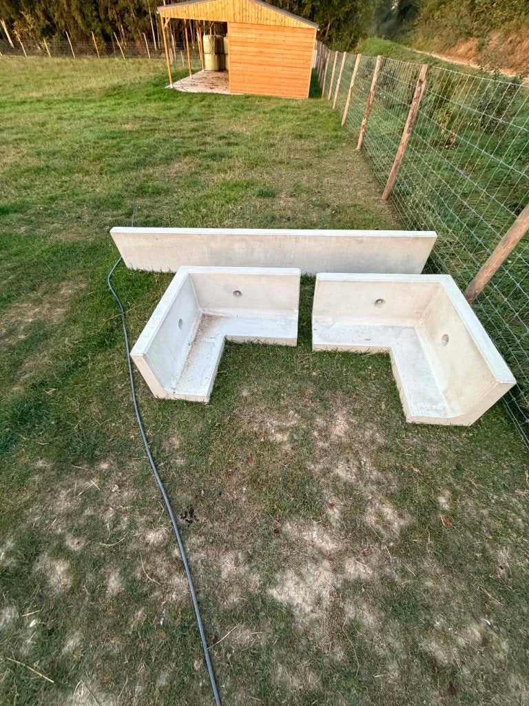 2 betonnen hoekelementen / L-profielen – 100 x 100 x 50 cm, Doe-het-zelf en Bouw, Ophalen, Nieuw, Beton