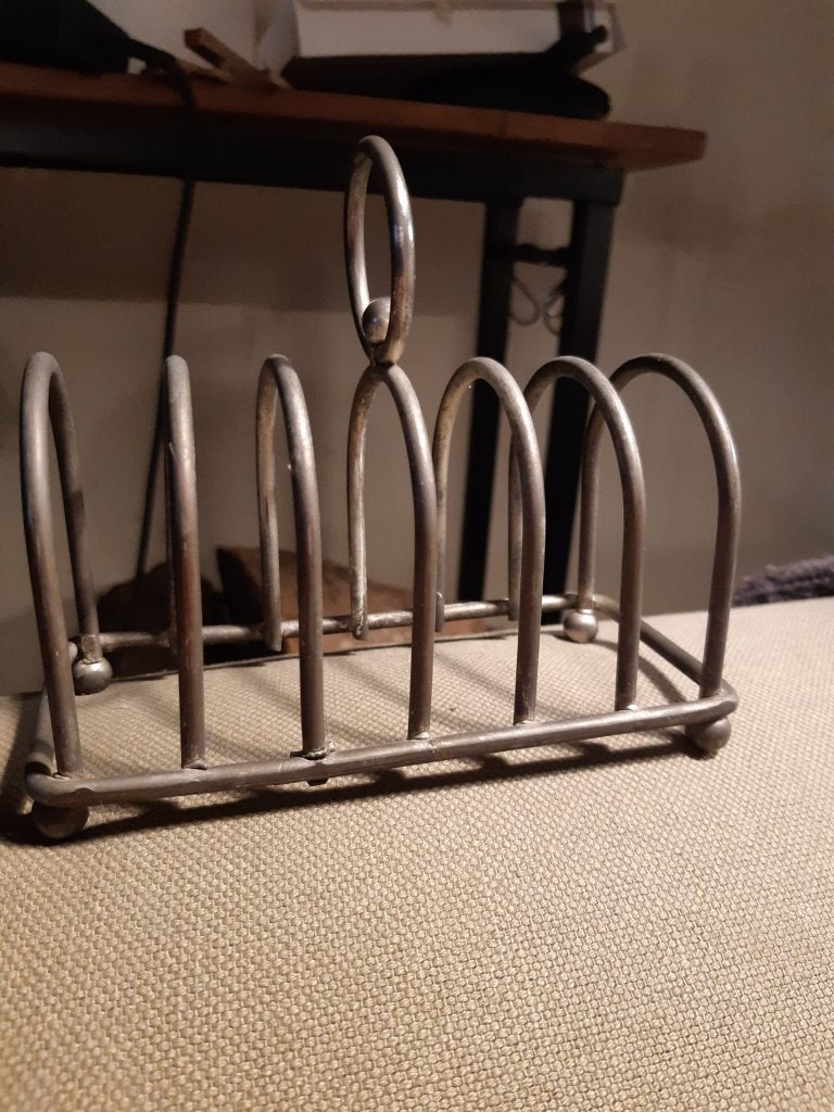 Ancien présentoir à toasts - métal, Huis en Inrichting, Ophalen of Verzenden, Metaal