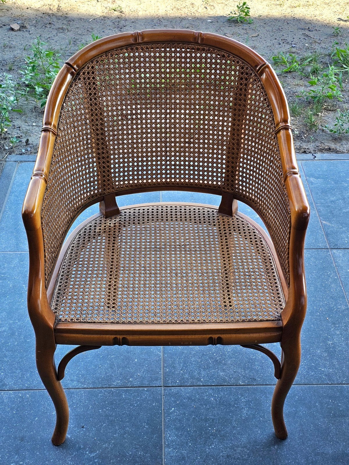Fauteuil vintage en faux bambou., Enlèvement