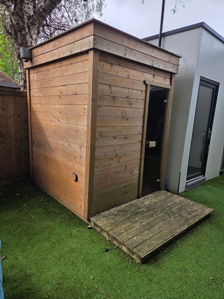 Buitensauna B1,8 X D2,0 XH 2,1 - 6 KW, Sports & Fitness, Sauna, Enlèvement, Comme neuf, Finlandais ou Traditionnel, Sauna complet