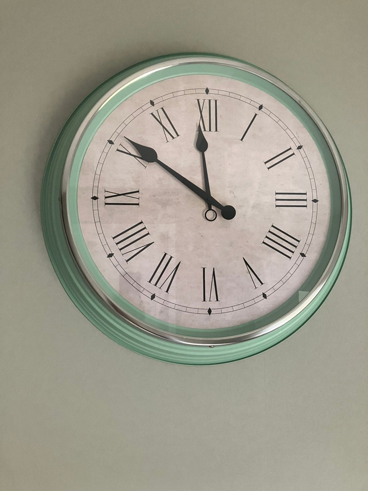 Wandklok, Maison & Meubles, Accessoires pour la Maison | Horloges, Enlèvement, Comme neuf, Vert, Horloge murale