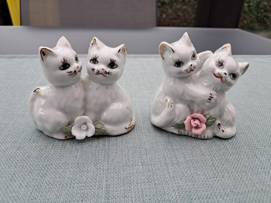 Te koop : 2 mooie beeldjes van poezen, Ophalen of Verzenden, Zo goed als nieuw, Dier